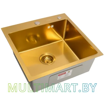 Кухонная мойка ARFEKA ECO AR 500x500 GOLD PVD NANO DECOR